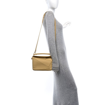 LOEWE Calfskin Small Puzzle Bag Dark Butter