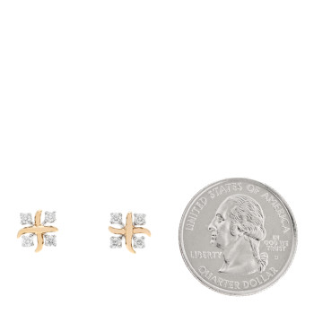 TIFFANY Platinum 18K Yellow Gold Diamond Schlumberger Lynn Earrings