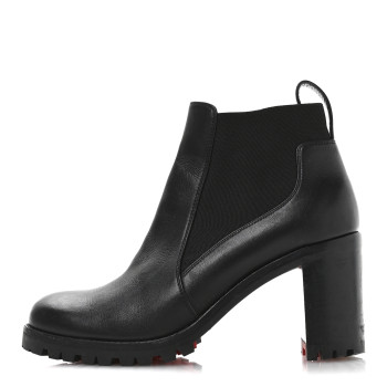 CHRISTIAN LOUBOUTIN Calfskin Marchacroche 70 Chelsea Boots 36 Black