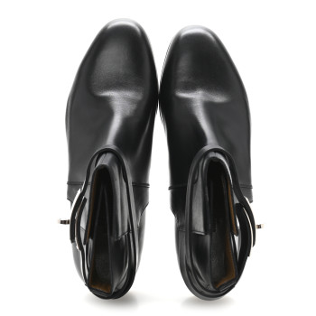 HERMES Calfskin Neo Low Boots 38 Black