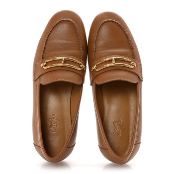HERMES Calfskin Colette Loafer 36.5 Naturel