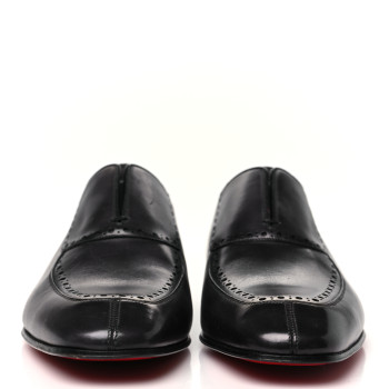 CHRISTIAN LOUBOUTIN Calfskin Mens Lafitte On Flat Loafers 42 Black