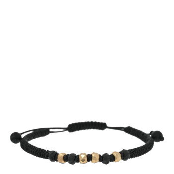 DAVID YURMAN 18K Yellow Gold Black Onyx Nylon Fortune Woven Bracelet Black