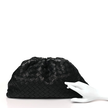 BOTTEGA VENETA Nappa Maxi Intrecciato The Pouch Oversized Clutch Black