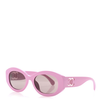 CHANEL Acetate Nyon Oval CC Sunglasses 5528-A Pink