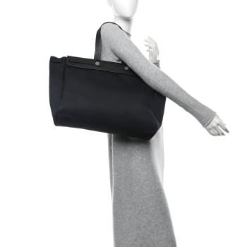 HERMES Toile Vache Hunter Herbag Cabas MM Black