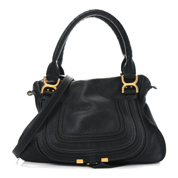CHLOE Calfskin Medium Marcie Satchel Black