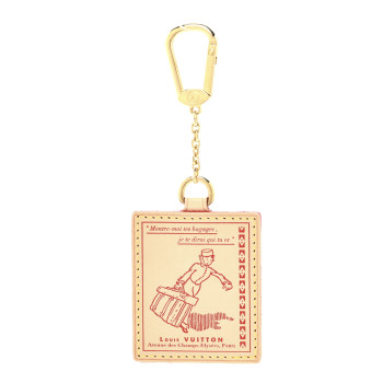LOUIS VUITTON Vachetta Groom Key Ring Bag Charm Red