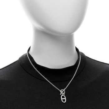 HERMES Sterling Silver Amulette Chaine d'Ancre Necklace