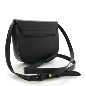 SAINT LAURENT Smooth Calfskin Classic Monogram Small Kaia Satchel Black
