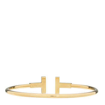 TIFFANY 18K Yellow Gold Black Onyx T Wire Bracelet