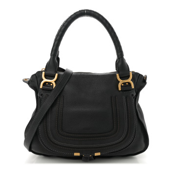 CHLOE Calfskin Medium Marcie Satchel Black