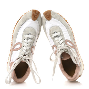 LOEWE Nylon Suede Flow Runner Sneakers 41 White Powder