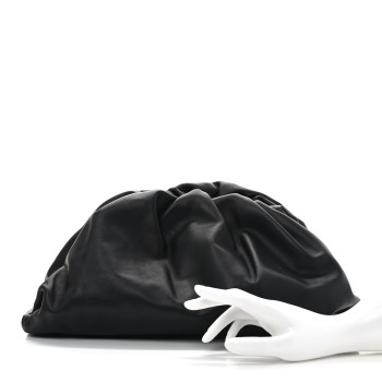 BOTTEGA VENETA Smooth Butter Calf The Pouch Oversized Clutch Black
