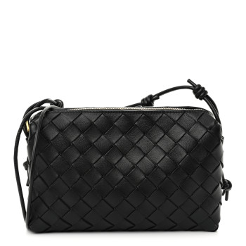 BOTTEGA VENETA Nappa Intrecciato Small Loop Camera Bag Black