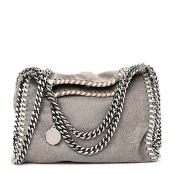 STELLA MCCARTNEY Shaggy Deer Tiny Falabella Tote Grey
