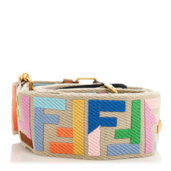 FENDI Canvas Calfskin FF 1974 Adjustable Strap You Multicolor Cuoio