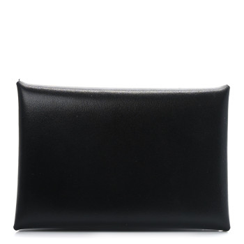 HERMES Box Calvi Card Case Black