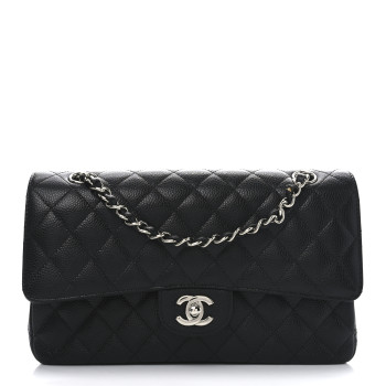 CHANEL Caviar Quilted Medium Double Flap Black