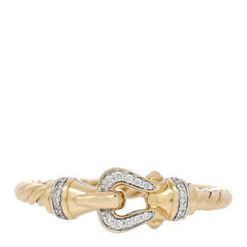 DAVID YURMAN 18K Yellow Gold Diamond Petite Buckle Cable Ring 52 6