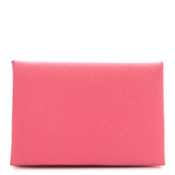 HERMES Epsom Calvi Card Case Rose Azalee