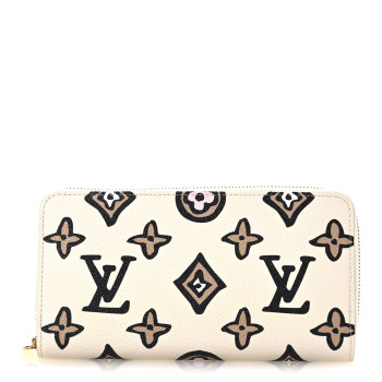 LOUIS VUITTON Monogram Giant Wild At Heart Zippy Wallet Creme