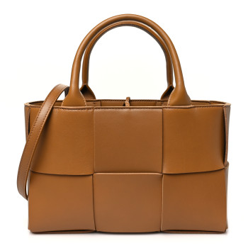 BOTTEGA VENETA Nappa Maxi Intrecciato Mini Arco Tote Camel