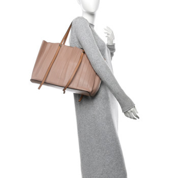 VALENTINO GARAVANI Calfskin Pleated Tote Dusty Rose