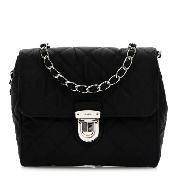 PRADA Nylon Tessuto Impuntu Quilted Flap Black