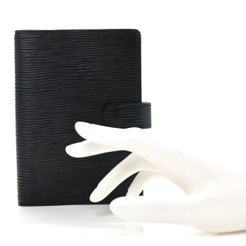 LOUIS VUITTON Epi Small Ring Agenda Cover Black