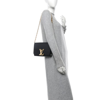 LOUIS VUITTON Calfskin Chain Louise GM Black