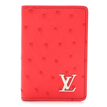 LOUIS VUITTON Ostrich Pocket Organizer Rouge