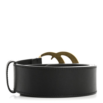 GUCCI Calfskin Double G 40mm Belt 85 34 Black