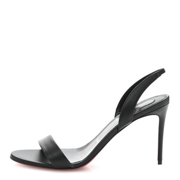 CHRISTIAN LOUBOUTIN Calfskin O Marylin 85 Slingback Sandal Heels 39 Black