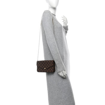 LOUIS VUITTON Damier Ebene Pochette Felicie Chain Wallet LOUIS VUITTON Damier Ebene Pochette Felicie Chain Wallet