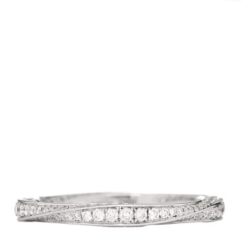 GRAFF 18K White Gold Diamond Spiral Pave Band Ring 50 5.5