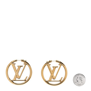 LOUIS VUITTON Metal Louise Hoop Earrings Gold