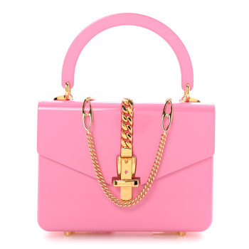GUCCI Plexiglass Mini Sylvie 1969 Top Handle Bag Pink