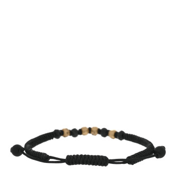 DAVID YURMAN 18K Yellow Gold Black Onyx Nylon Fortune Woven Bracelet Black