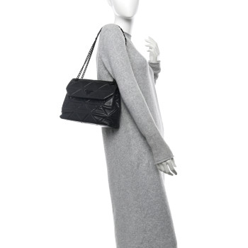 PRADA Nappa Triangle Stitched Large Spectrum Bag Black