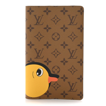 LOUIS VUITTON Reverse Monogram Duck Head Emily Notebook Cover MM Yellow