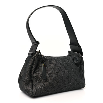 GUCCI Monogram GG Signature Shoulder Bag Black