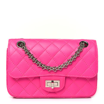 CHANEL Goatskin Quilted 2.55 Reissue Mini Flap Fluorescent Pink