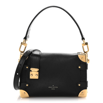 LOUIS VUITTON Grained Calfskin Side Trunk PM Black