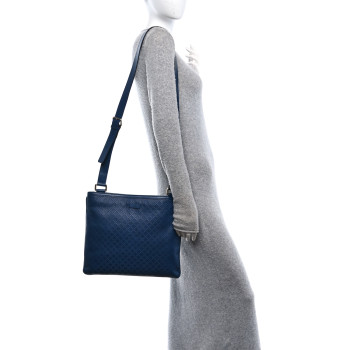 GUCCI Hilary Lux Bright Diamante Medium Flat Messenger Bag Blue