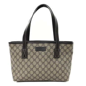 GUCCI GG Supreme Monogram Small Joy Tote Dark Brown