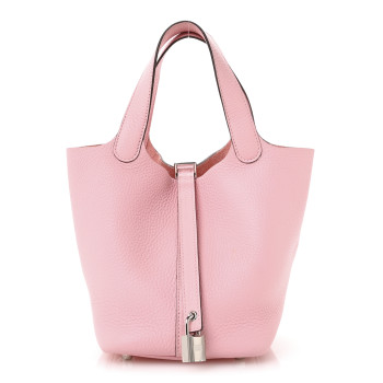 HERMES Taurillon Clemence Picotin Lock 18 PM Rose Sakura