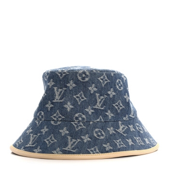 LOUIS VUITTON Monogram Denim Jacquard LV Remix Bucket Hat Blue