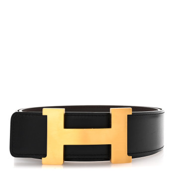 HERMES Box Tadelakt 42mm Constance 2 H Belt 85 34 Black Chocolate