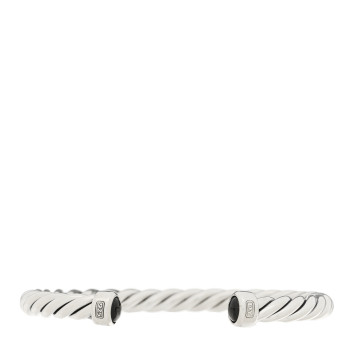 DAVID YURMAN Sterling Silver Black Onyx 6mm Cable Classic Cuff Bracelet